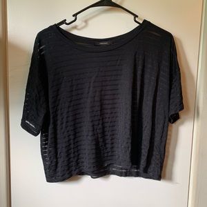 Forever 21 Striped Sheer Cropped Top